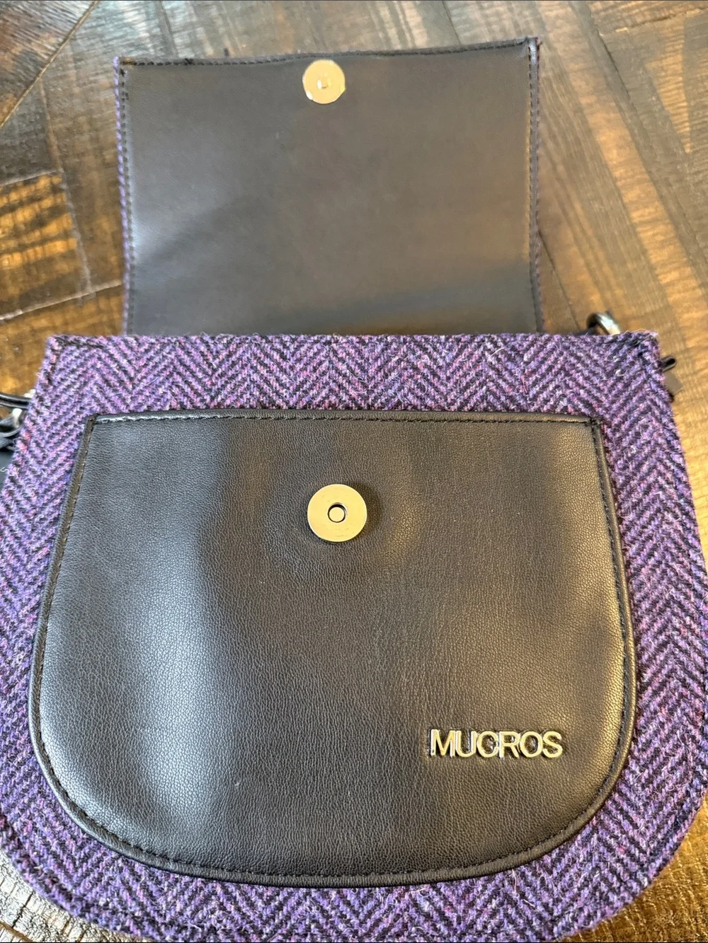 Mucros Weavers Grace Purple Wool Tweed Shoulder Bag Ireland NWOT